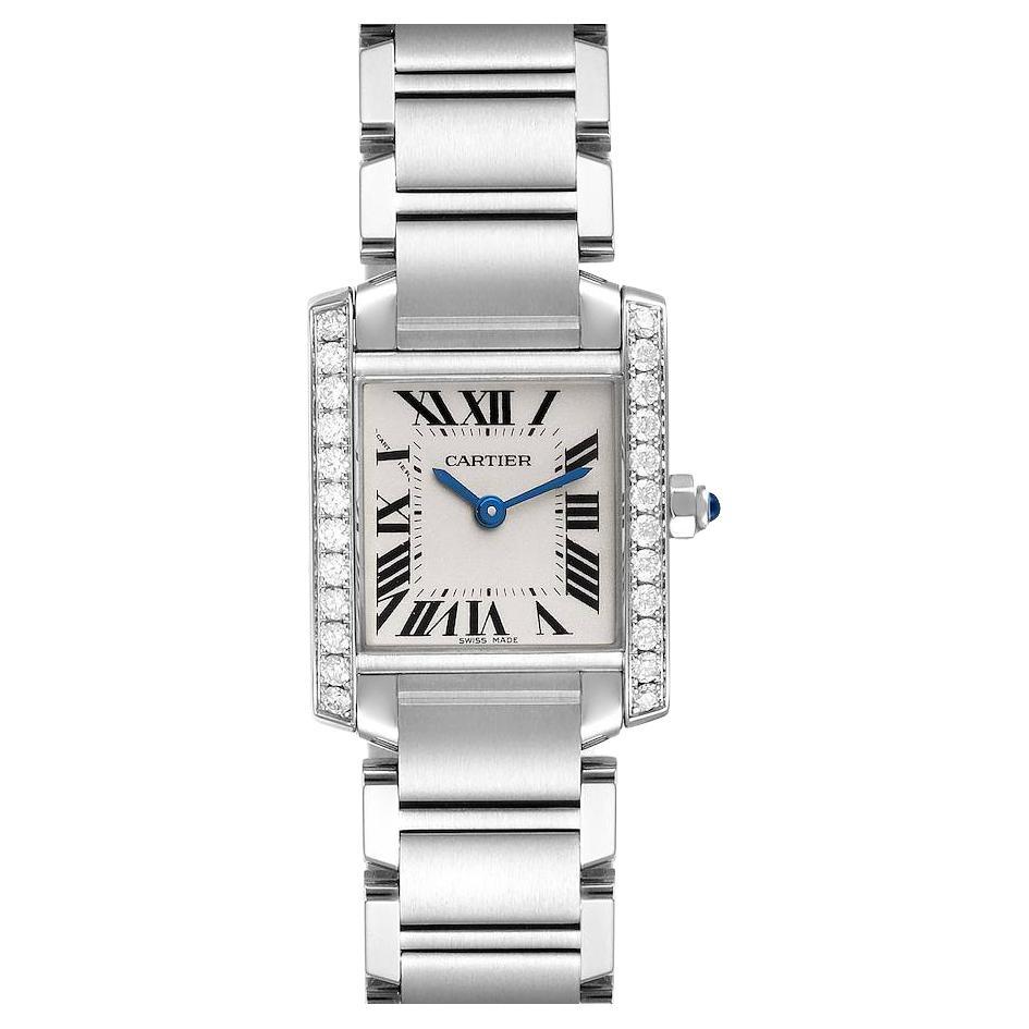 Cartier Tank Francaise Steel Silver Dial Diamond Ladies Watch W4TA0008