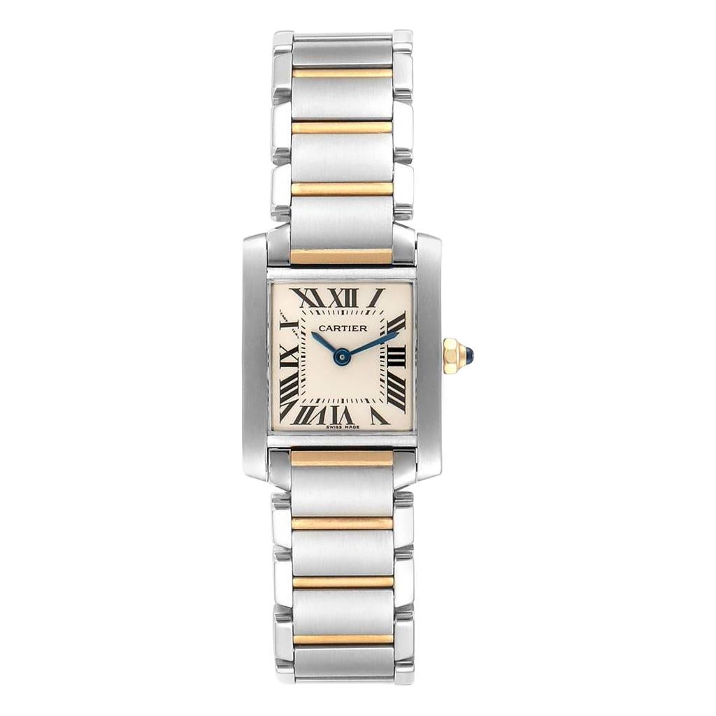 Cartier Tank Francaise Steel Yellow Gold Ladies Watch W51007Q4 For Sale