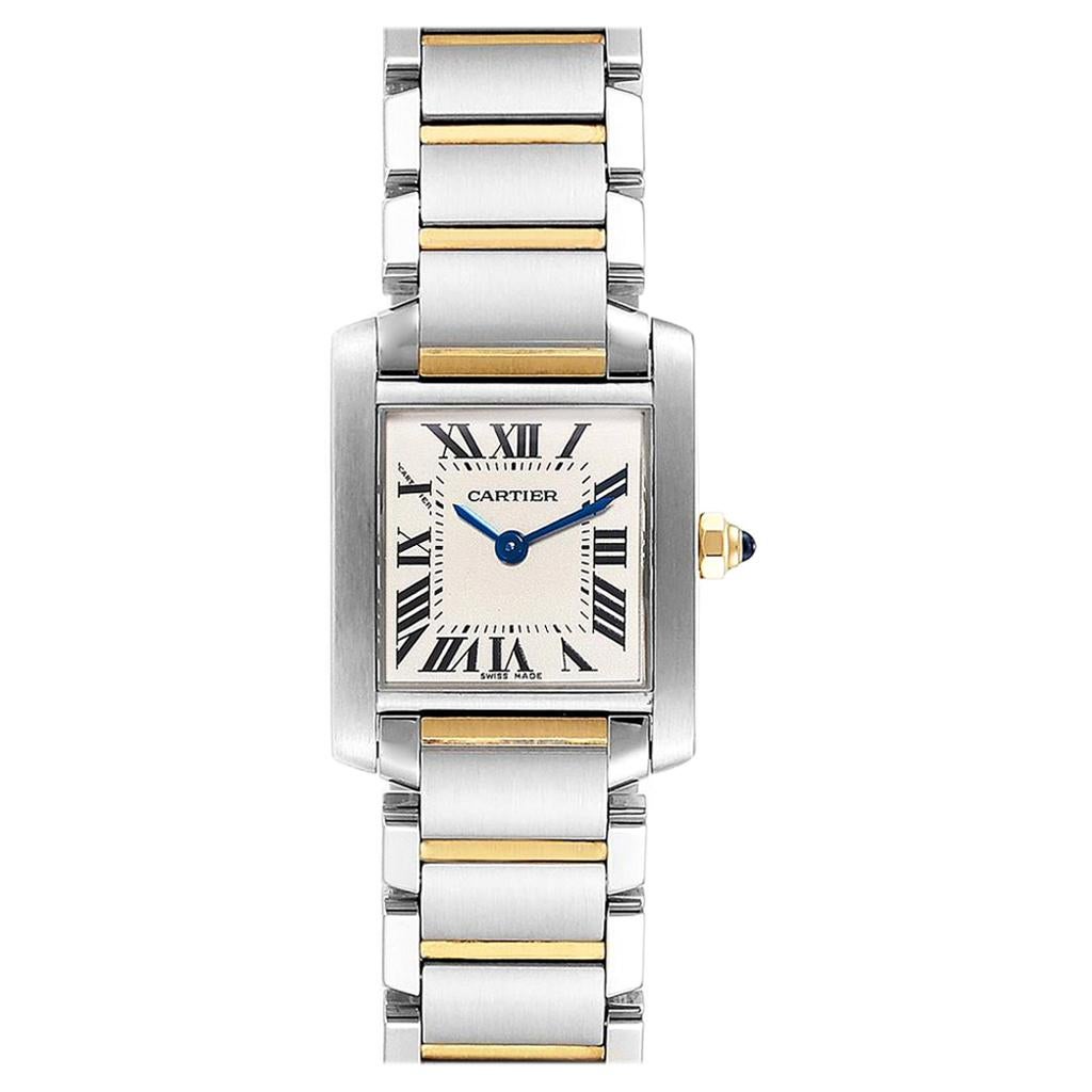 Cartier Tank Francaise Steel Yellow Gold Ladies Watch W51007Q4 For Sale