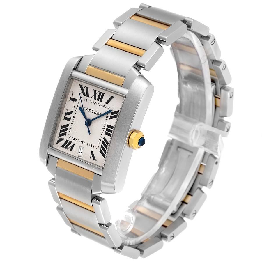 Men's Cartier Tank Francaise Steel Yellow Gold Large Mens Watch W51005q4