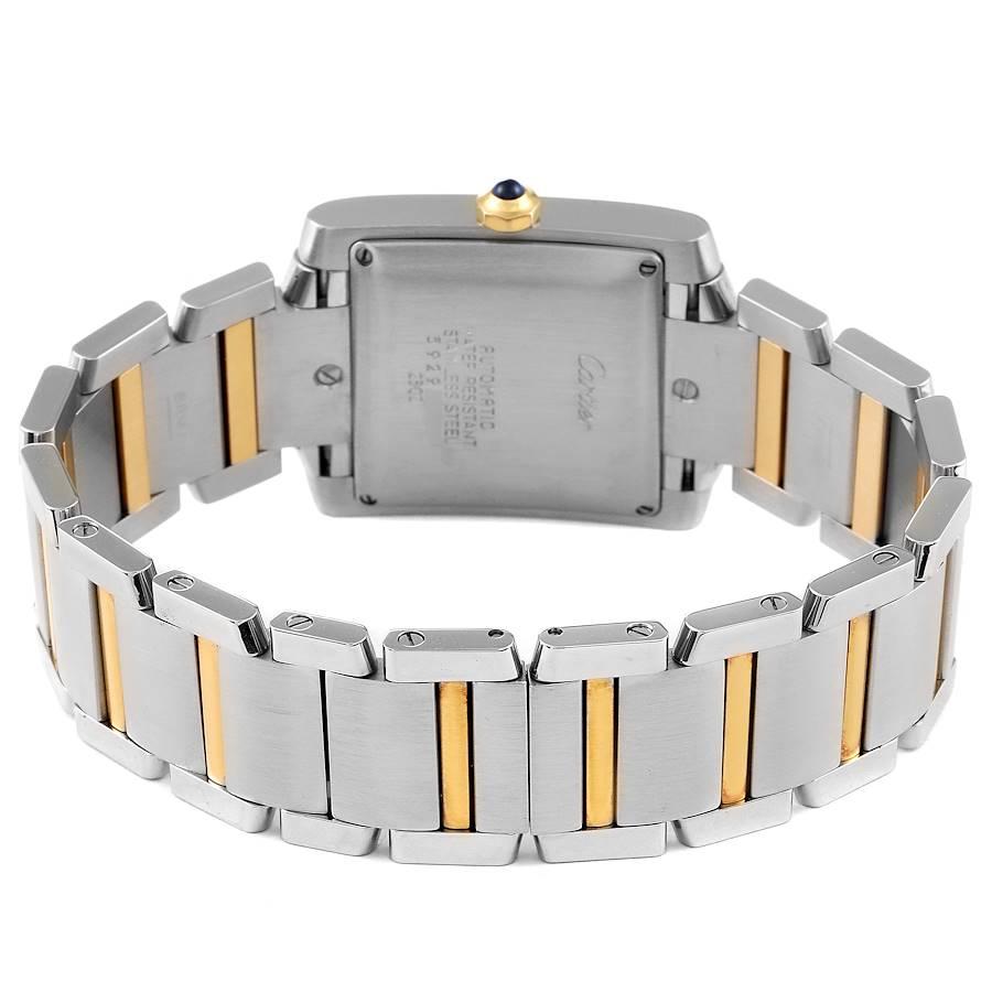 Cartier Tank Francaise Steel Yellow Gold Large Mens Watch W51005Q4 For Sale 2