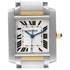 Cartier Tank Francaise Steel Yellow Gold Large Mens Watch W51005Q4