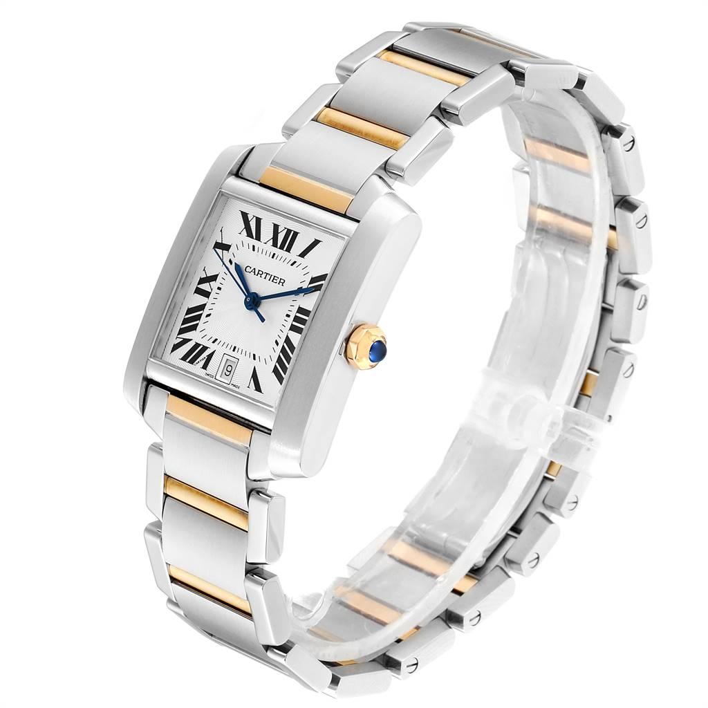 Men's Cartier Tank Francaise Steel Yellow Gold Large Unisex Watch W51005Q4 For Sale