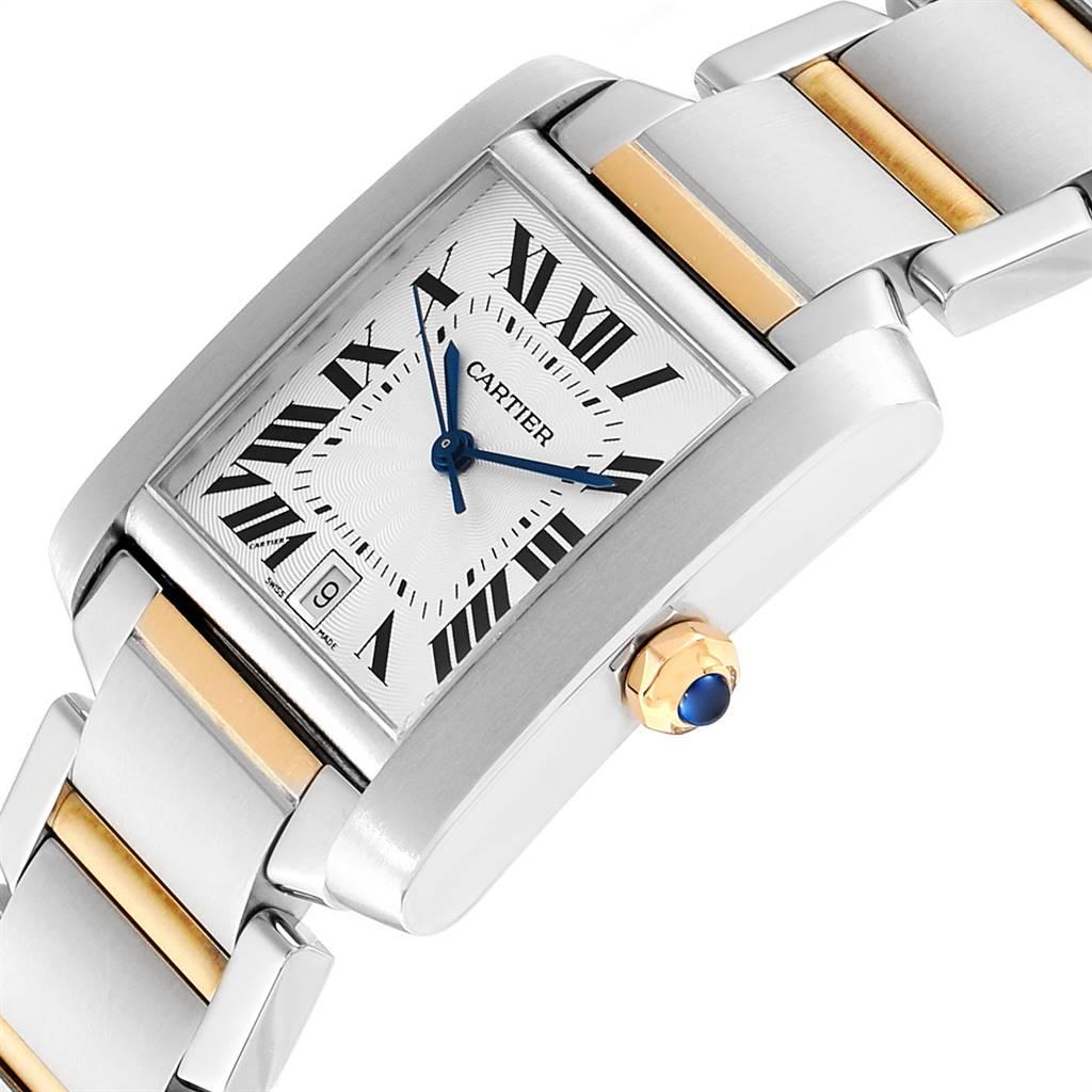 Cartier Tank Francaise Steel Yellow Gold Large Unisex Watch W51005Q4 For Sale 1