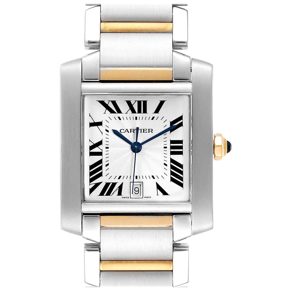Cartier Tank Francaise Steel Yellow Gold Large Unisex Watch W51005Q4 For Sale