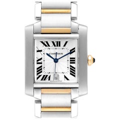 Cartier Tank Francaise Steel Yellow Gold Large Unisex Watch W51005Q4