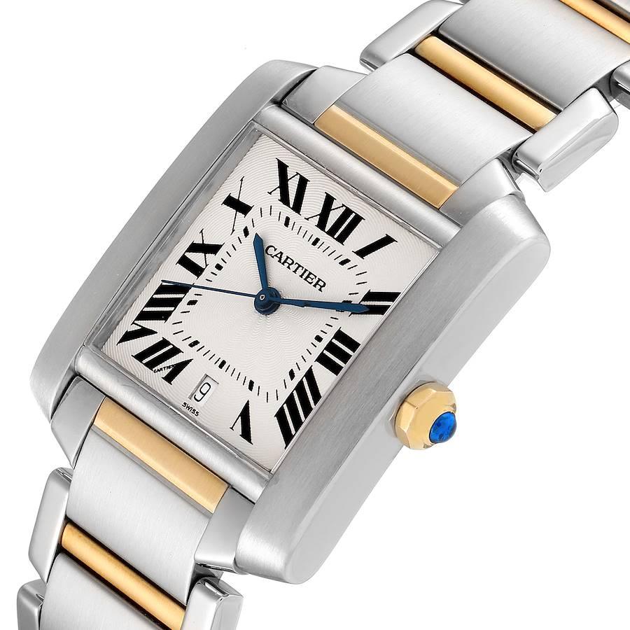 Cartier Tank Francaise Steel Yellow Gold Large Watch W51005Q4 In Excellent Condition For Sale In Atlanta, GA