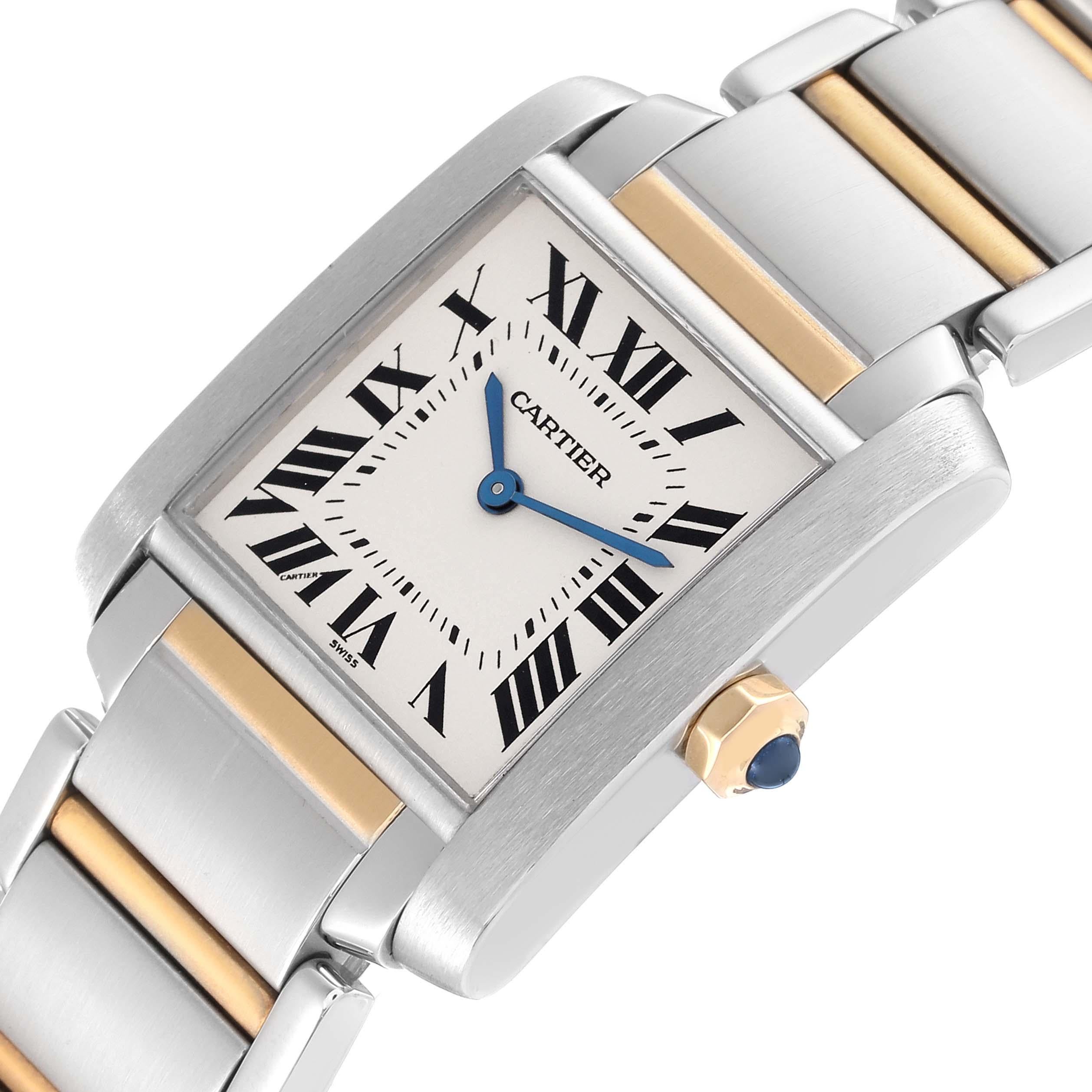 Cartier Tank Francaise Steel Yellow Gold Mens Watch W51006Q4 Box Papers 1