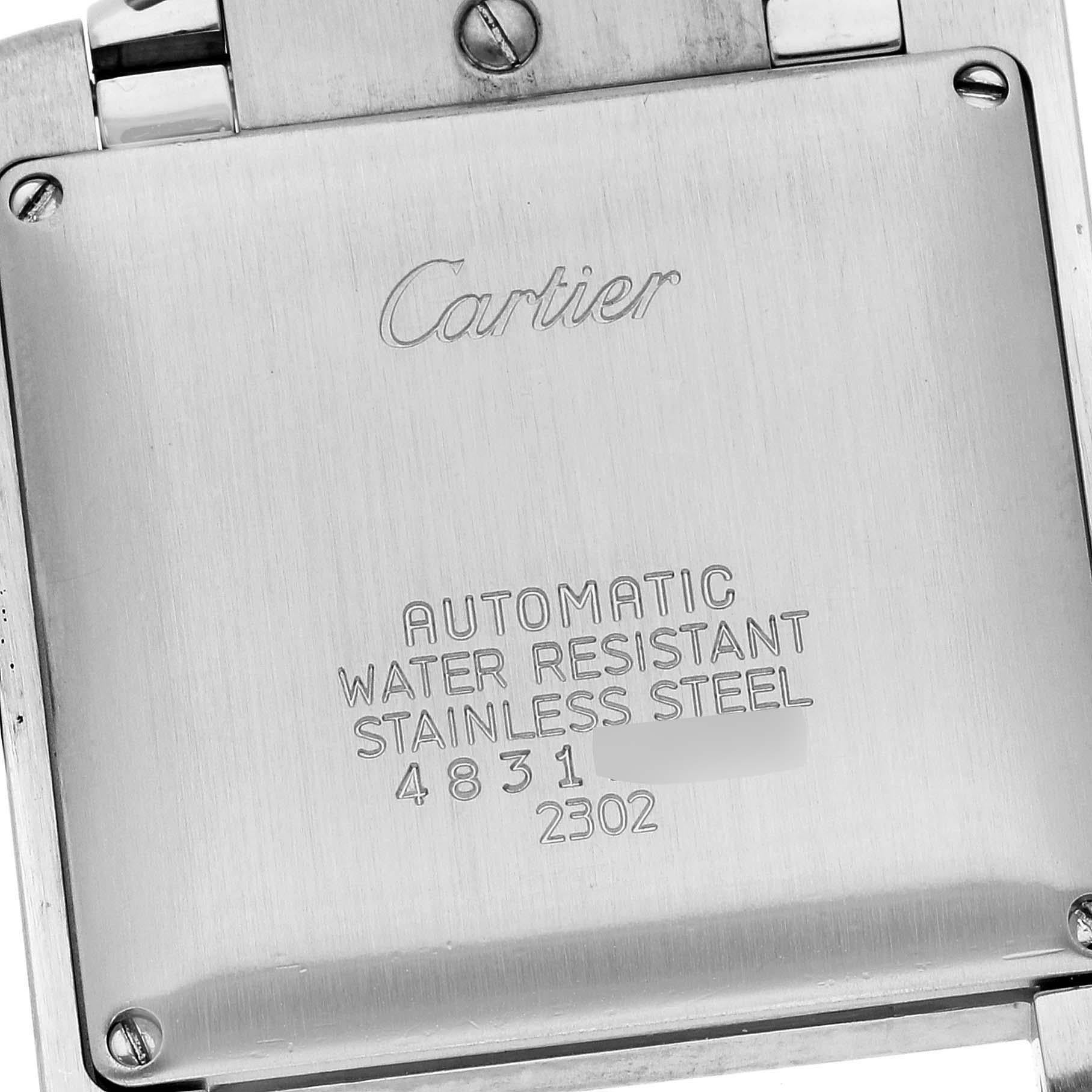 Cartier Herrenuhr Tank Francaise Stahl Gelbgold Silber Zifferblatt W51005Q4 im Zustand „Hervorragend“ im Angebot in Atlanta, GA