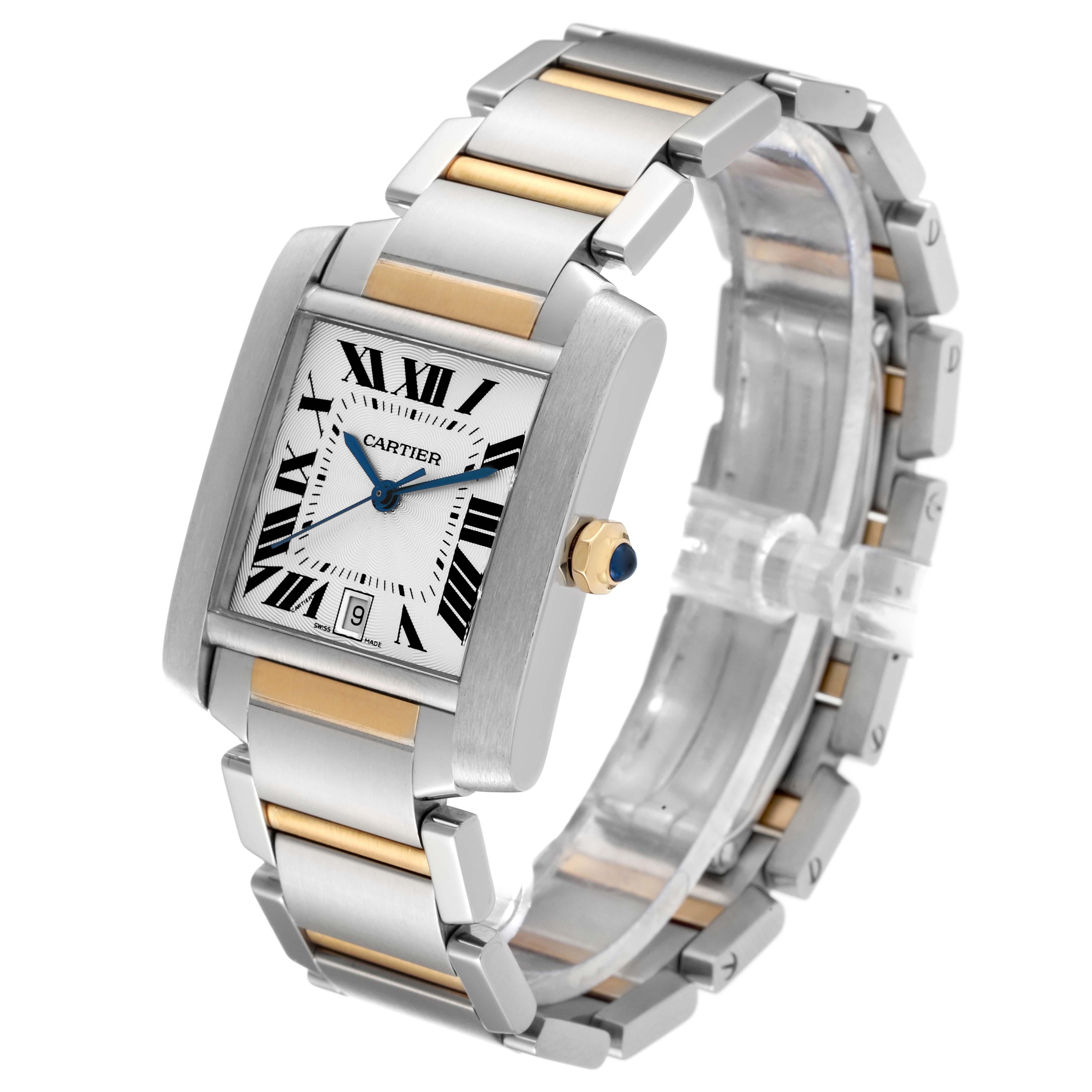 Men's Cartier Tank Francaise Steel Yellow Gold Silver Dial Mens Watch W51005Q4