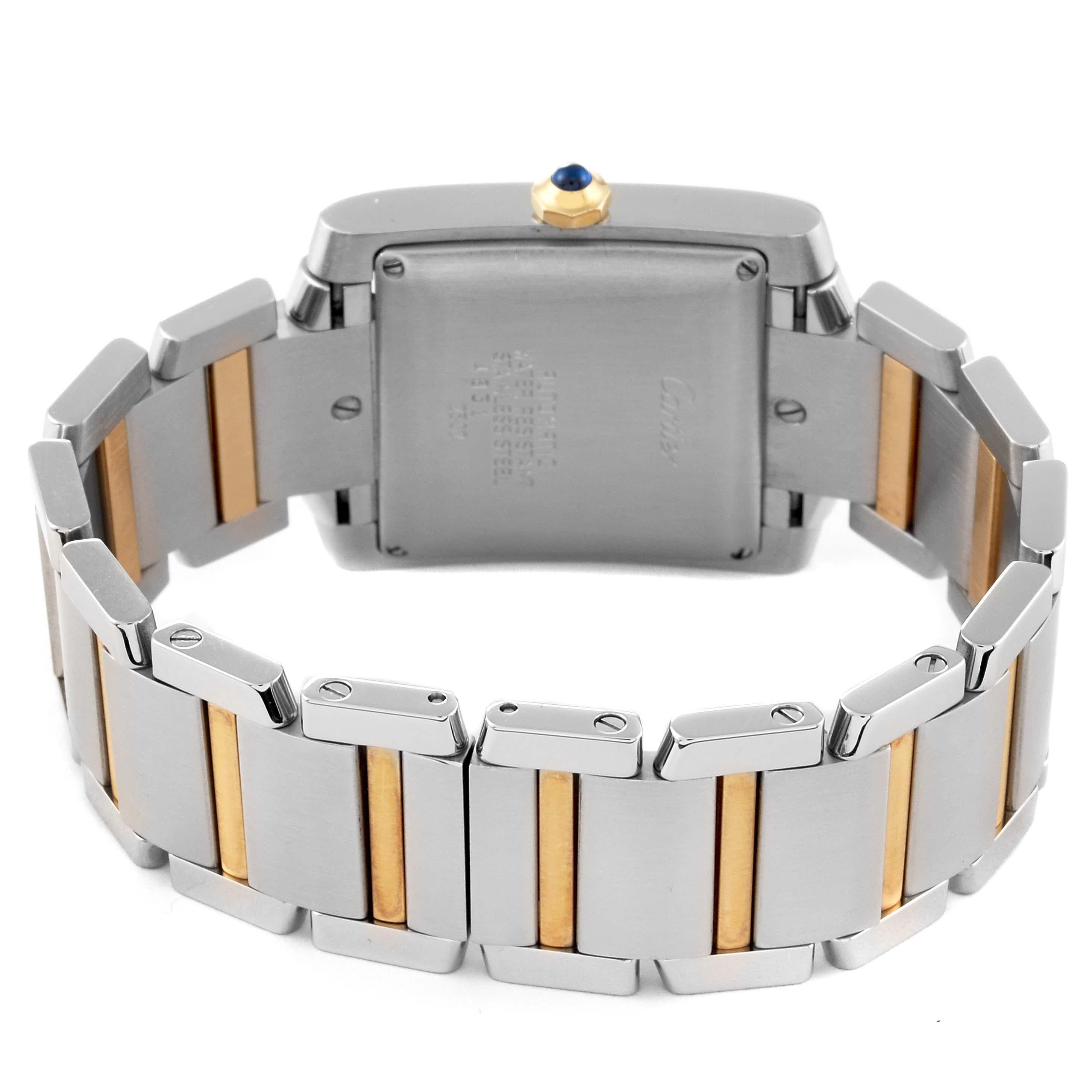 Men's Cartier Tank Francaise Steel Yellow Gold Silver Dial Mens Watch W51005Q4 For Sale