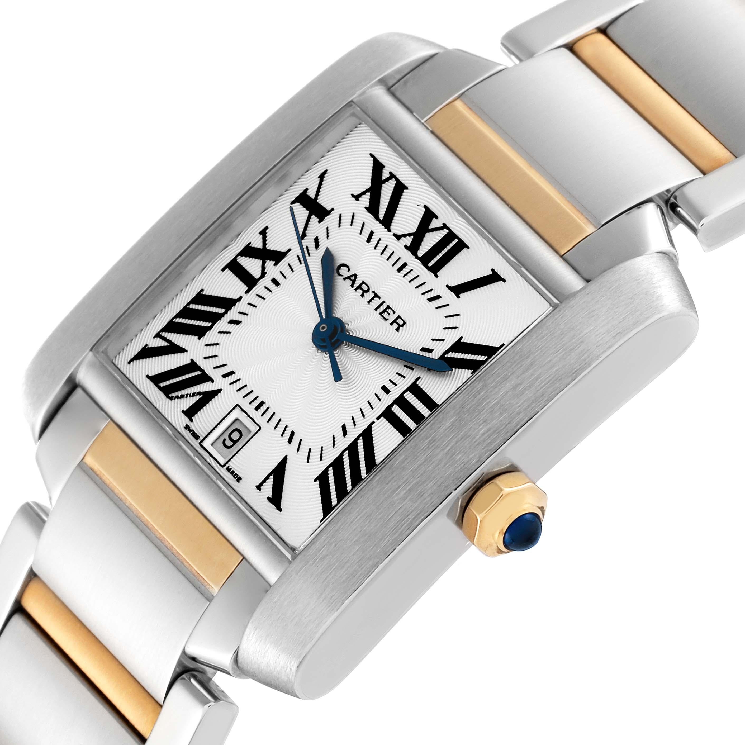 Men's Cartier Tank Francaise Steel Yellow Gold Silver Dial Mens Watch W51005Q4