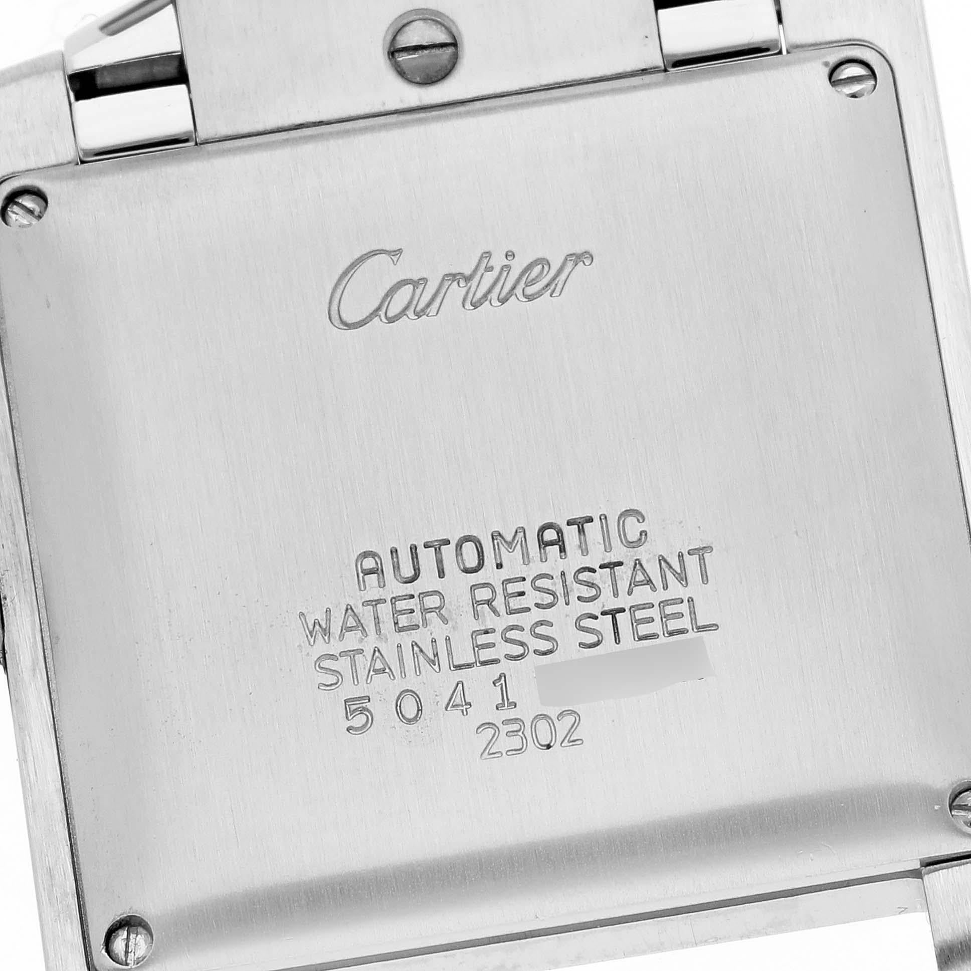 Cartier Tank Francaise Steel Yellow Gold Silver Dial Mens Watch W51005Q4 For Sale 2