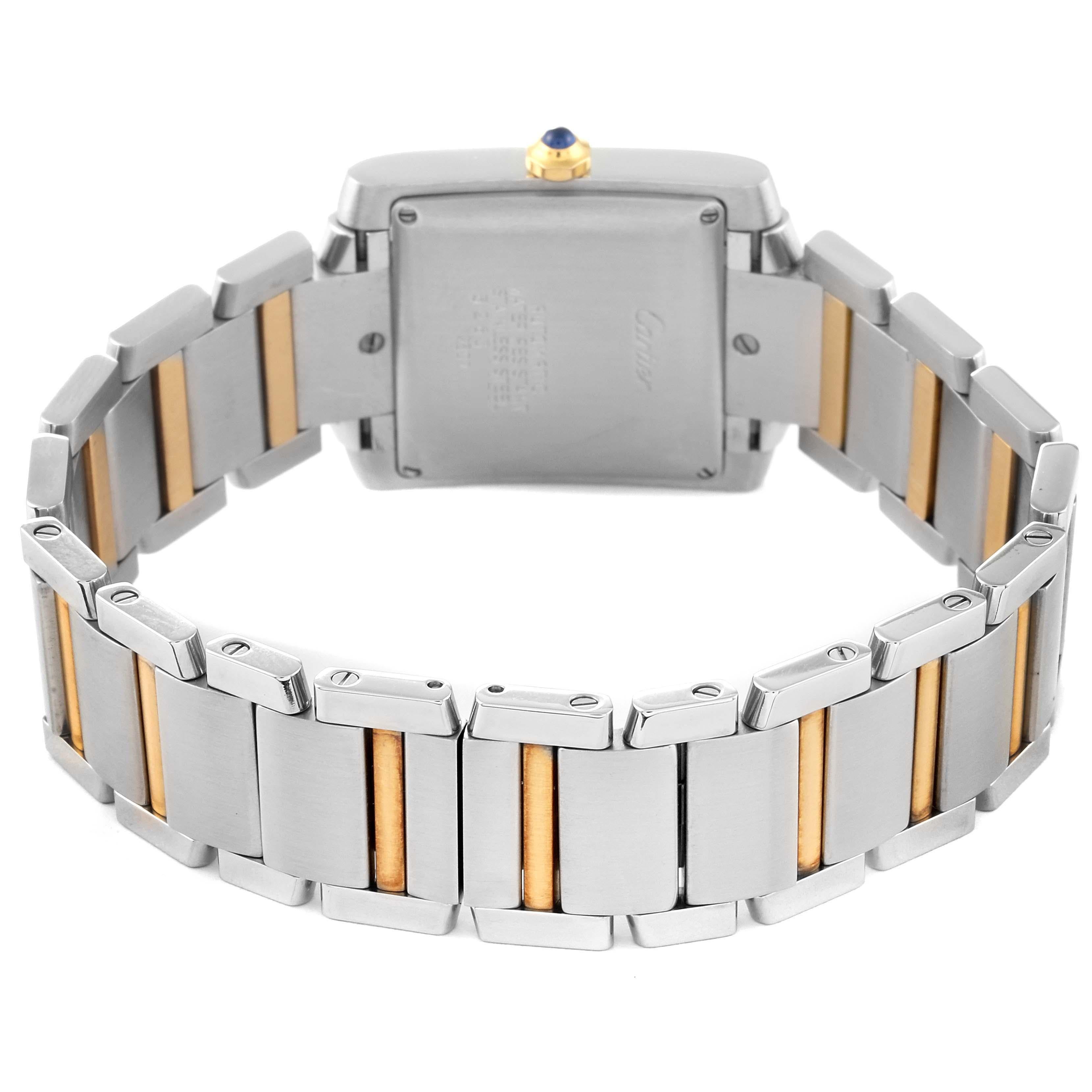 Cartier Tank Francaise Steel Yellow Gold Silver Dial Mens Watch W51005Q4 2