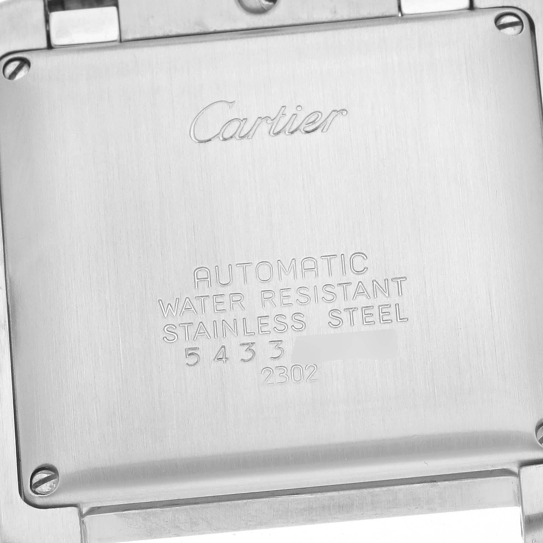 Cartier Herrenuhr Tank Francaise Stahl Gelbgold Silber Zifferblatt W51005Q4 im Angebot 3
