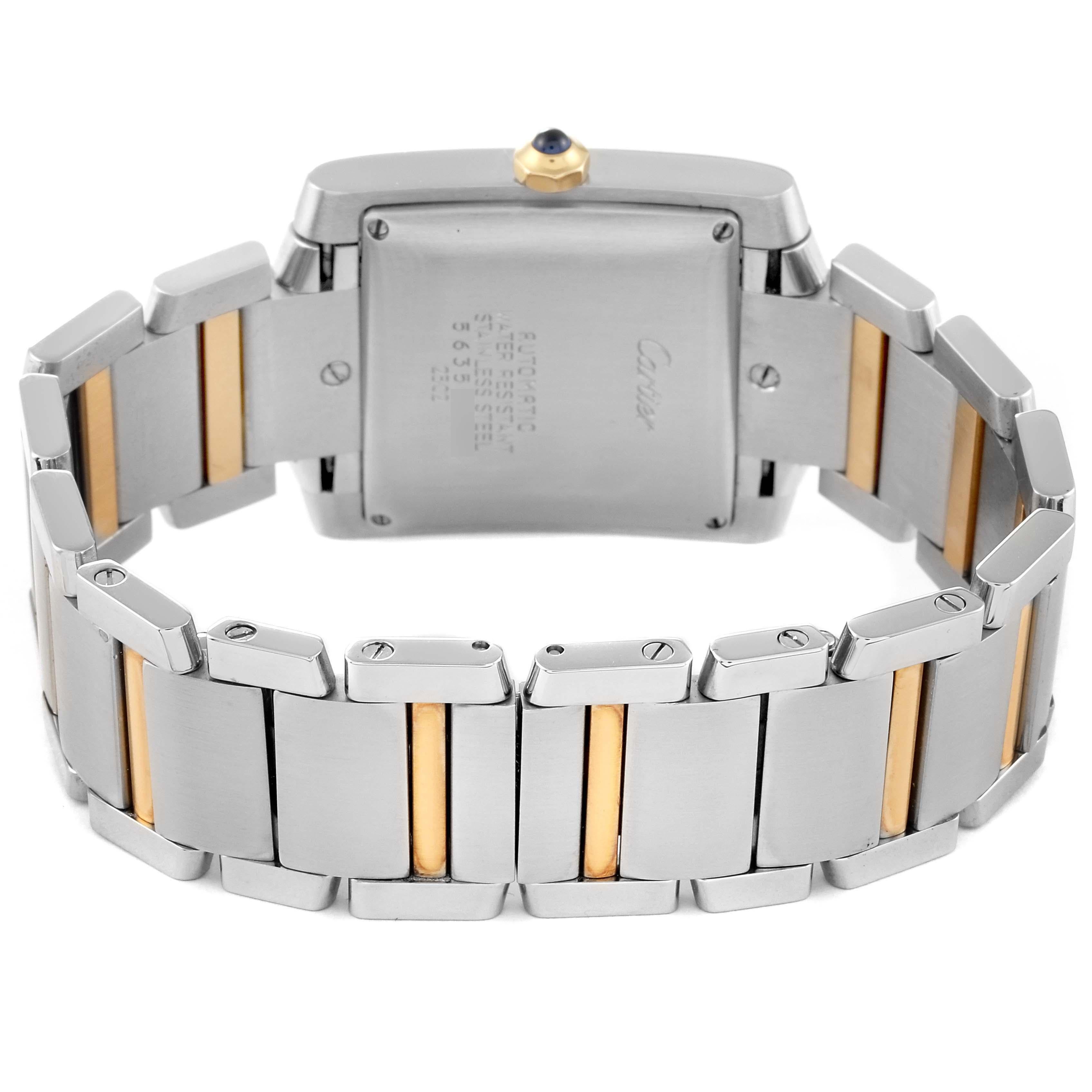Cartier Tank Francaise Steel Yellow Gold Silver Dial Mens Watch W51005Q4 3
