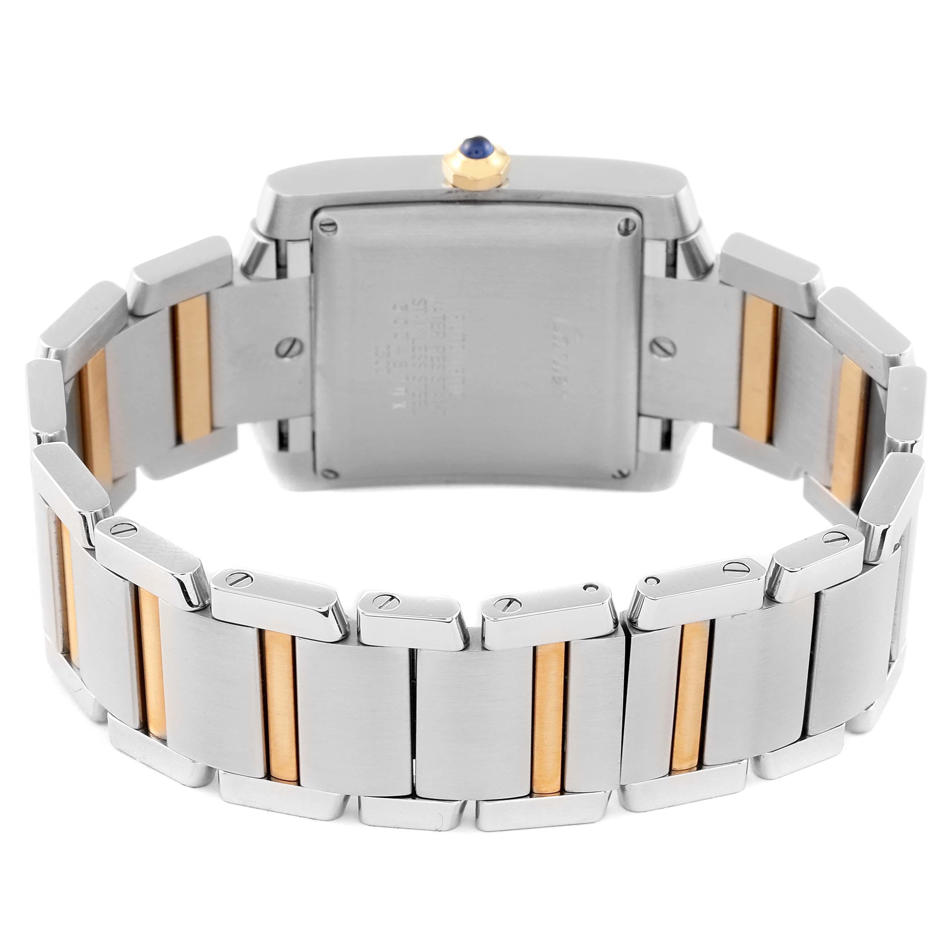 Cartier Tank Francaise Steel Yellow Gold Silver Dial Mens Watch W51005Q4 3