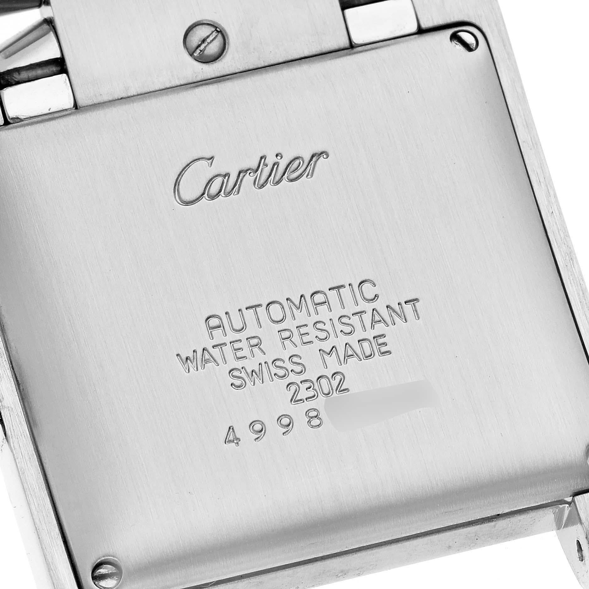Cartier Tank Francaise Steel Yellow Gold Silver Dial Mens Watch W51005Q4 Papers 2