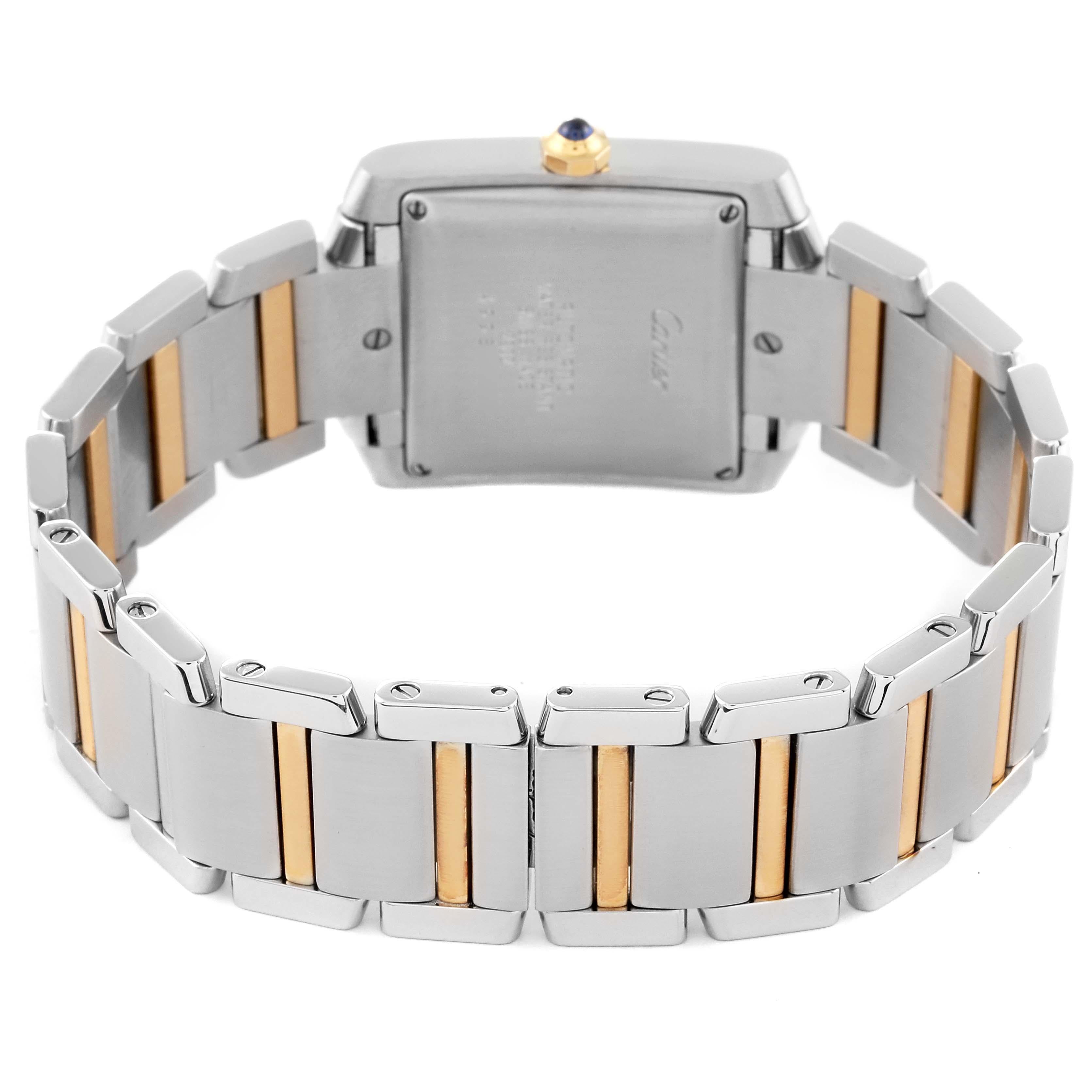 Cartier Tank Francaise Steel Yellow Gold Silver Dial Mens Watch W51005Q4 Papers 3
