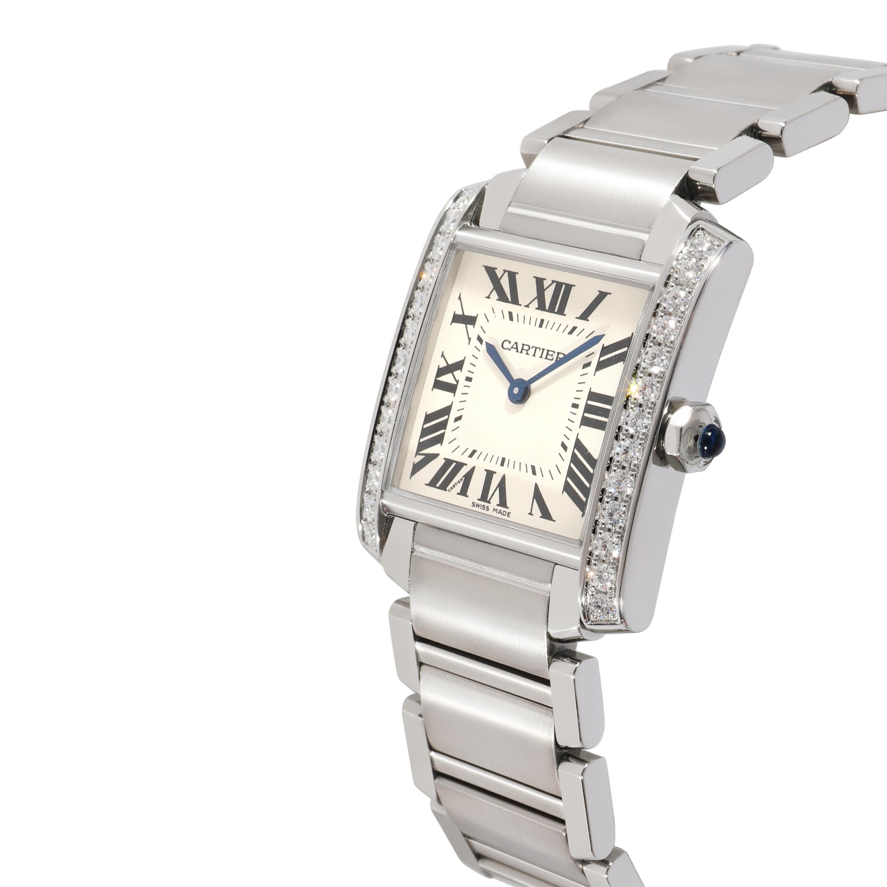 Cartier Tank Francaise W4TA0009 Unisex Watch in Stainless Steel In Excellent Condition In New York, NY