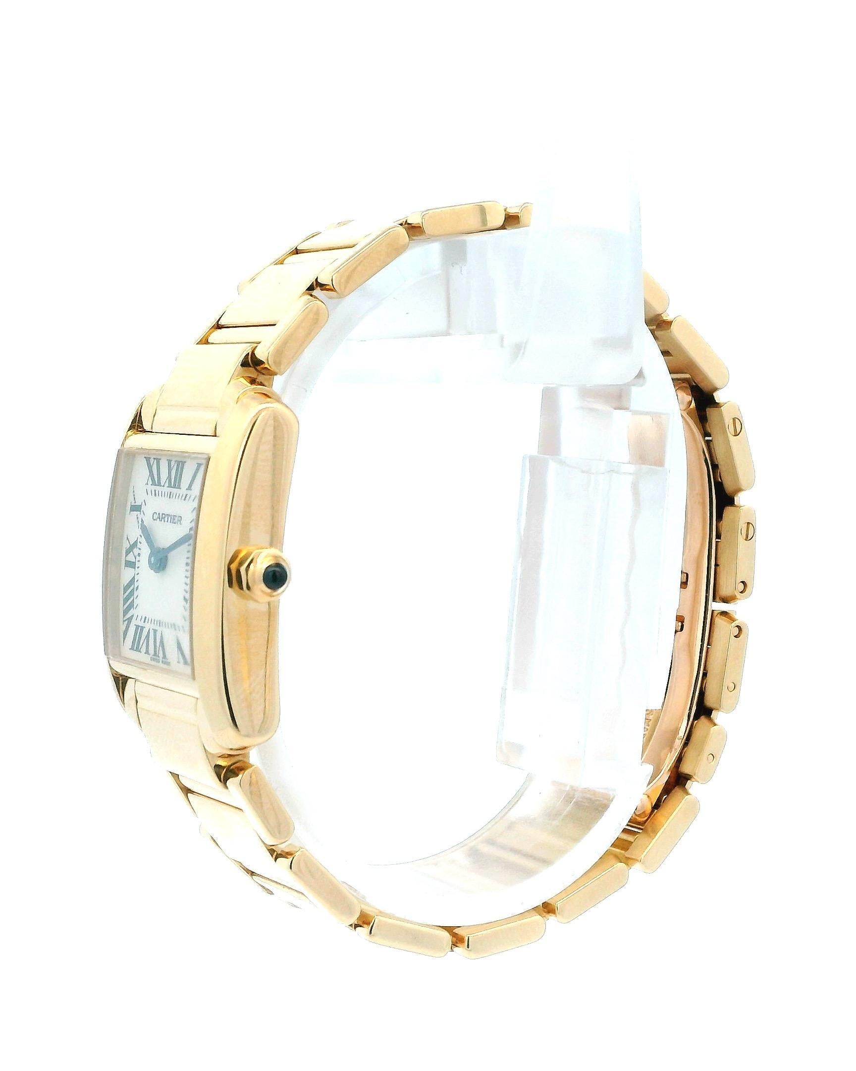 Cartier Tank Francaise W50002N2 18K Yellow Gold Watch In Excellent Condition In Great Neck Plaza, NY