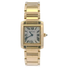 Cartier Tank Française W50002N2 Small 18K Yellow Gold Ladies Watch