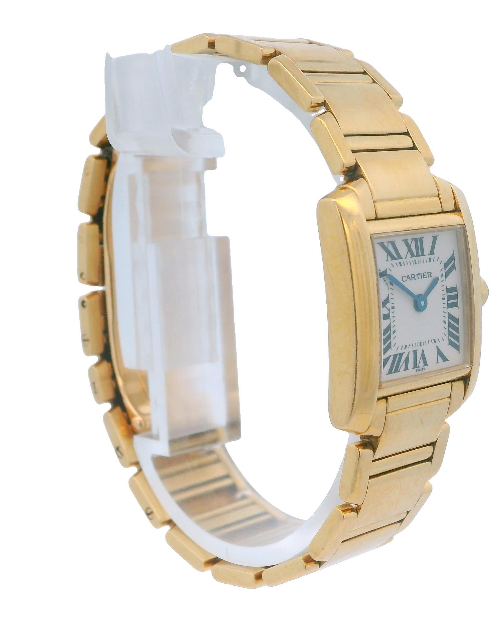 Cartier: Gelbgold-Damenuhr Tank Francaise W50002N2 im Zustand „Hervorragend“ in Great Neck Plaza, NY