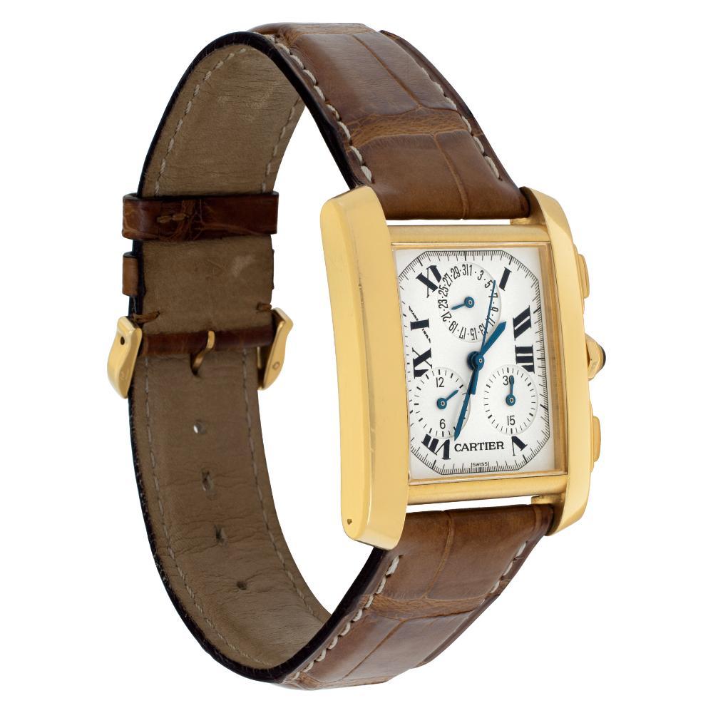 Cartier Tank Francaise w5000556 Yellow Gold w/ a White dial 28mm Automatic watch In Excellent Condition For Sale In Surfside, FL