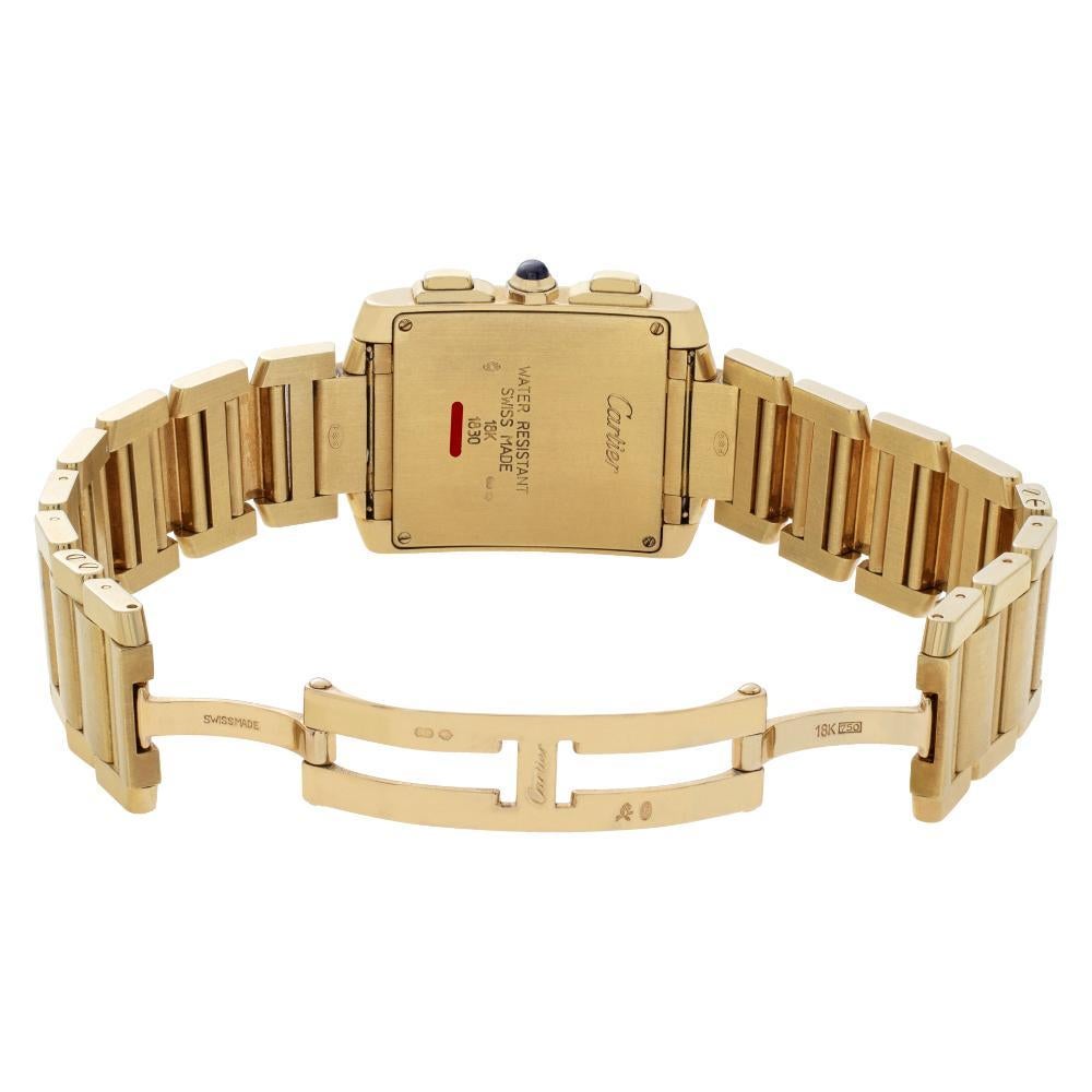 Women's or Men's Cartier Tank Francaise w50005r2 in yellow gold w/ Silver dial 28mm Quartz watch For Sale