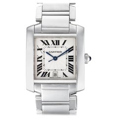 Cartier Tank Francaise W50011S3; White Dial, Certified and Warranty