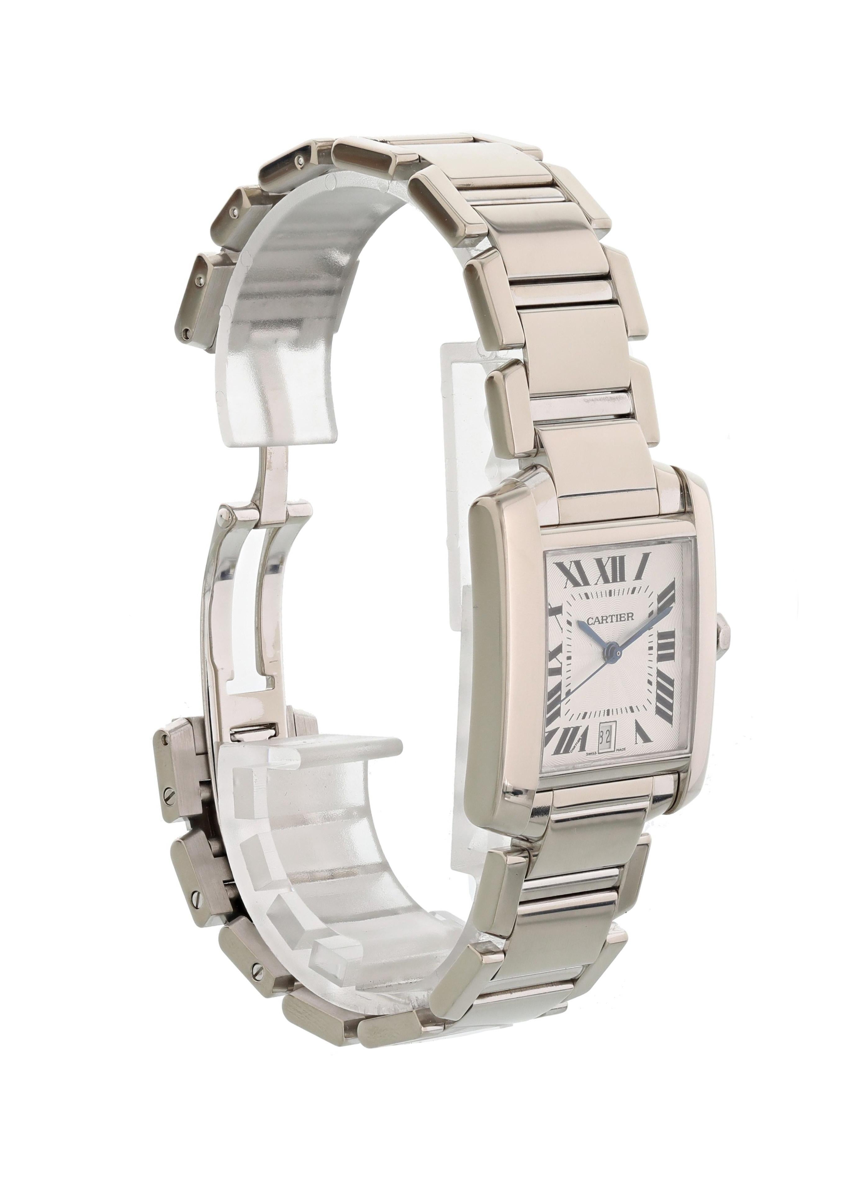 Cartier Tank Francaise W50011S3 Men's Watch im Zustand „Hervorragend“ im Angebot in New York, NY