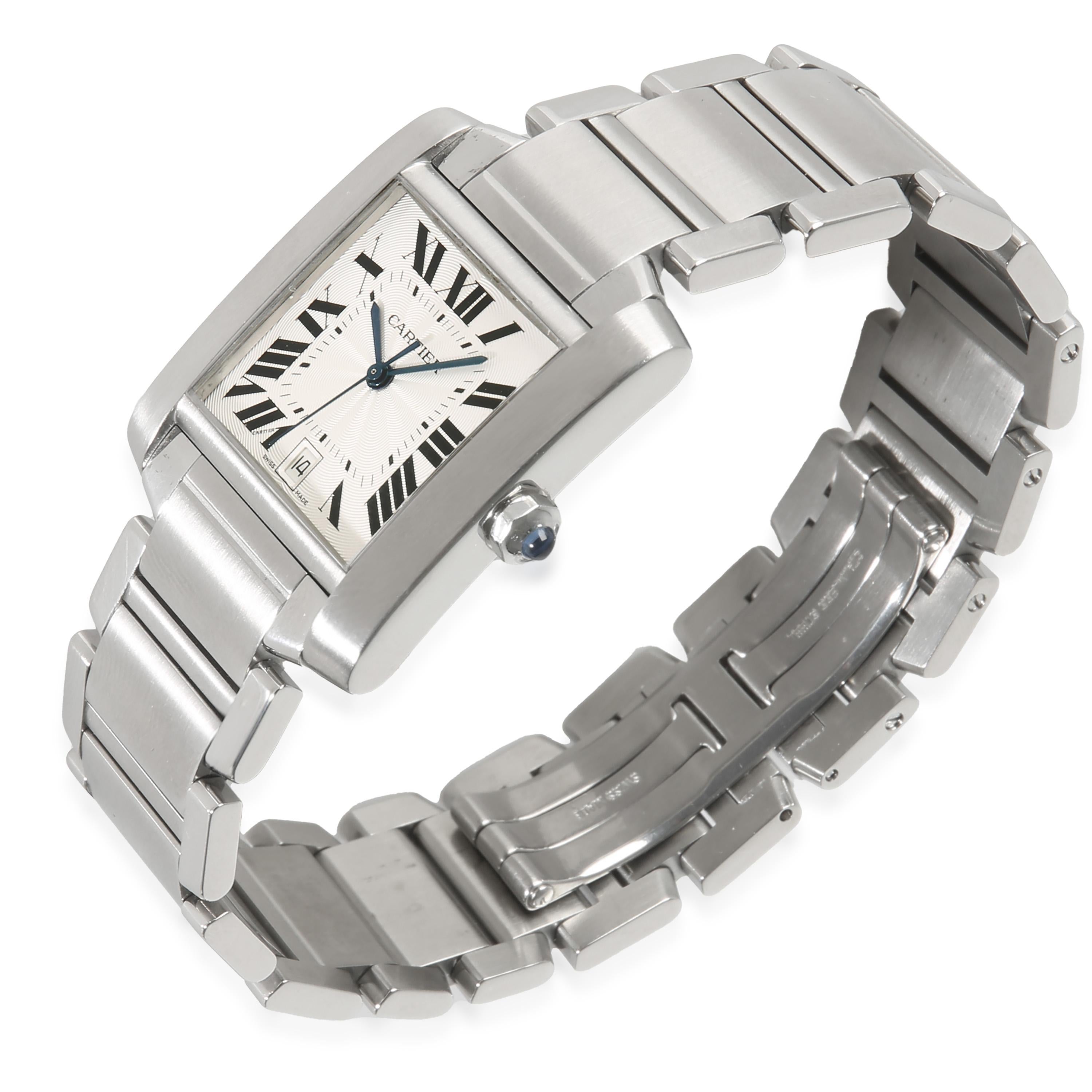 Cartier Tank Francaise W51002Q3 Unisex Watch in Stainless Steel In Excellent Condition For Sale In New York, NY