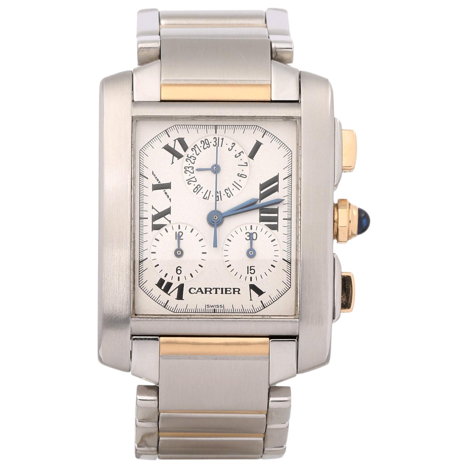 Cartier Tank Francaise W51004Q4 or 2303 Unisex Stainless Steel and Yellow Gold