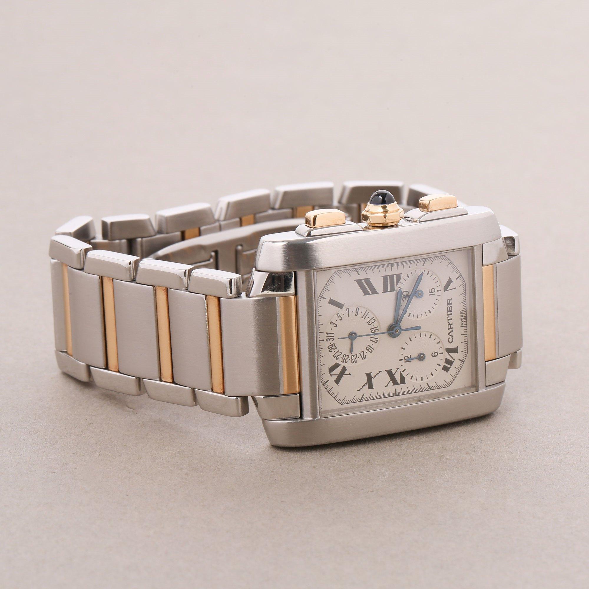 Cartier Tank Francaise W51004Q4 or 2303 Unisex Stainless Steel and Yellow Gold 2