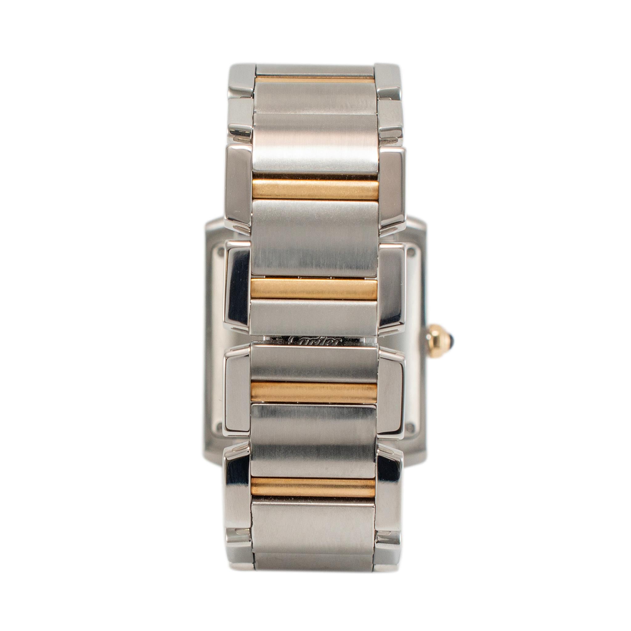 Women's or Men's Cartier Tank Francaise W51005Q4 2302 Large Yellow Gold & Stainless Steel Watch