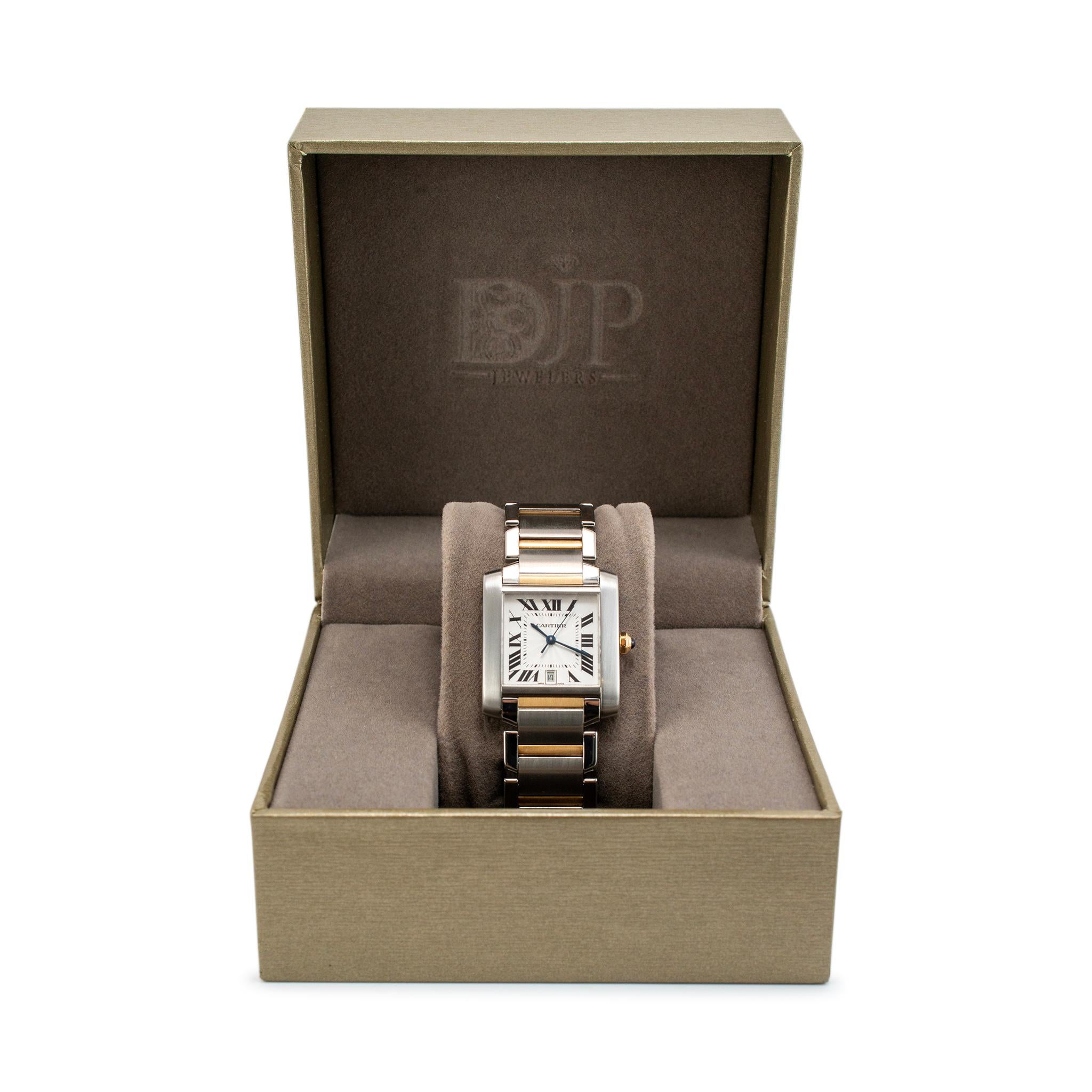 Cartier Tank Francaise W51005Q4 2302 Large Yellow Gold & Stainless Steel Watch 3