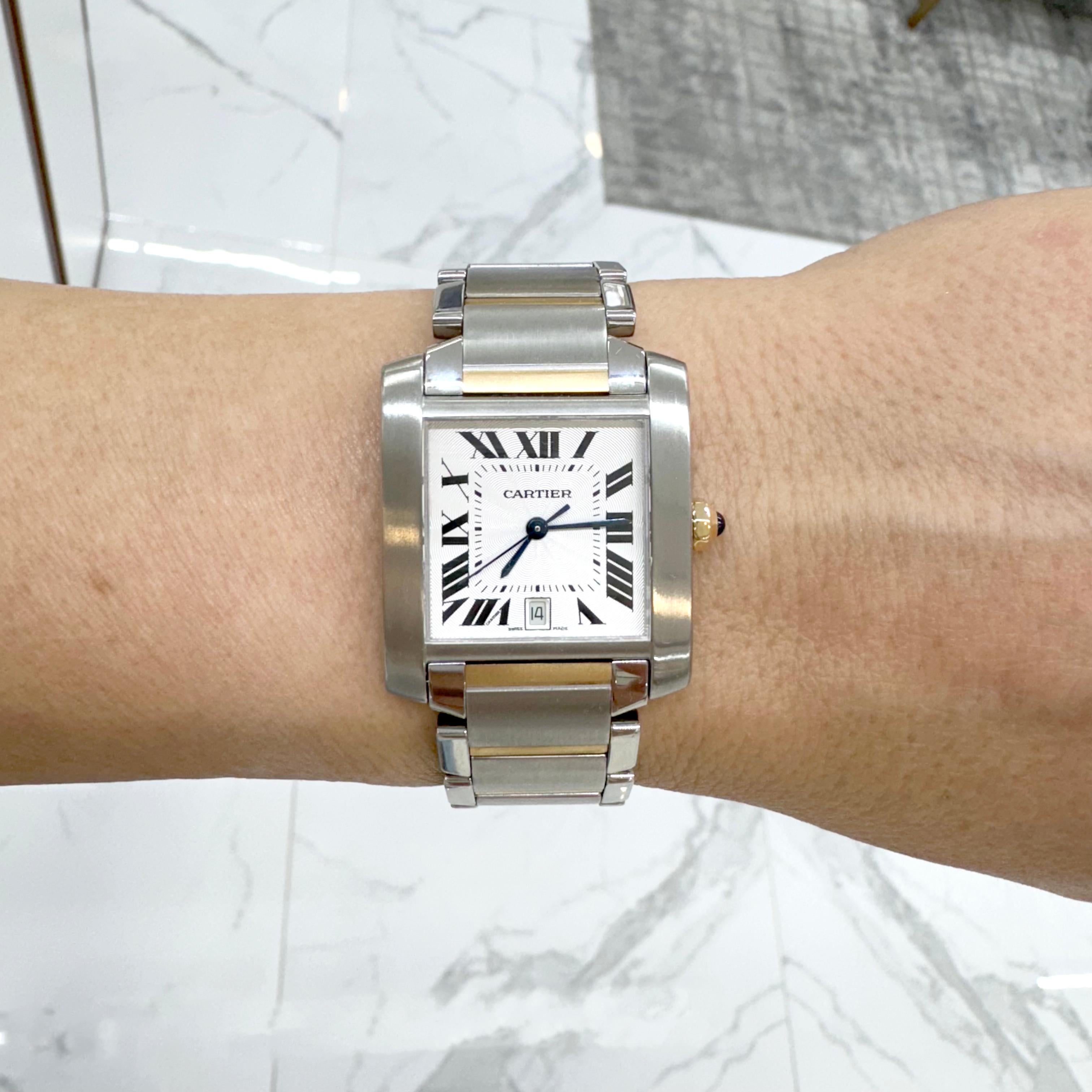 Cartier Tank Francaise W51005Q4 2302 Large Yellow Gold & Stainless Steel Watch 4