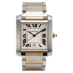 Cartier Tank Francaise W51005Q4 2302 Large Yellow Gold & Stainless Steel Watch