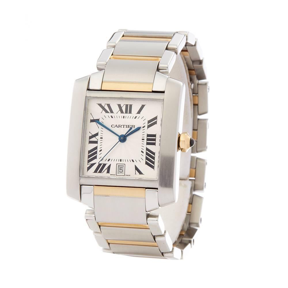 Ref: W4855
Manufacturer: Cartier
Model: Tank Francaise
Model Ref: 2302 or W51005Q4
Age: 
Gender: Unisex
Complete With: Xupes Presentation Box
Dial: Silver Roman
Glass: Sapphire Crystal
Movement: Automatic
Water Resistance: To Manufacturers