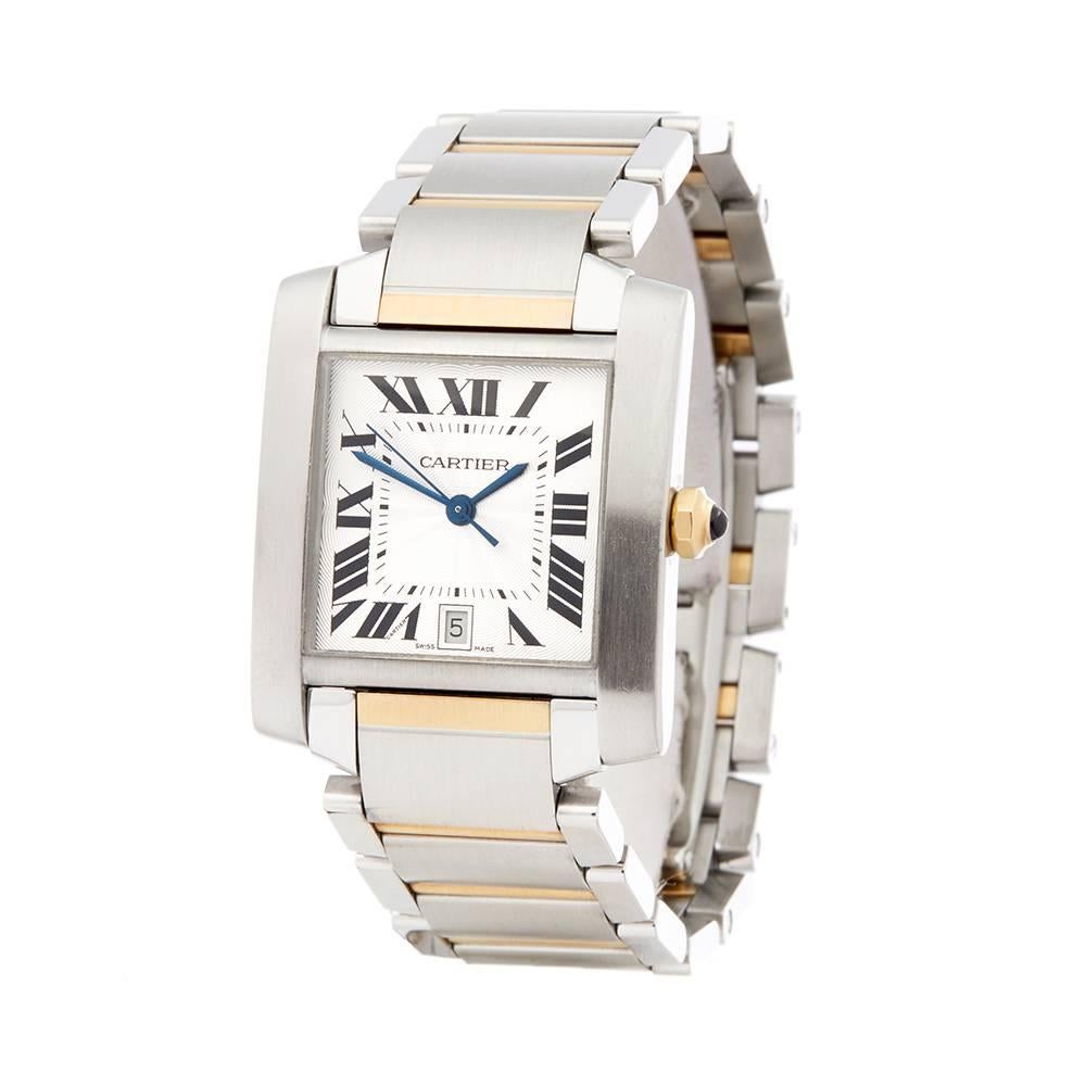 Ref: W5097
Manufacturer: Cartier
Model: Tank Francaise
Model Ref: W51005Q4
Age: 1st January 2014
Gender: Mens
Complete With: Box, Manuals & Guarantee
Dial: Silver Roman
Glass: Sapphire Crystal
Movement: Automatic
Water Resistance: To Manufacturers