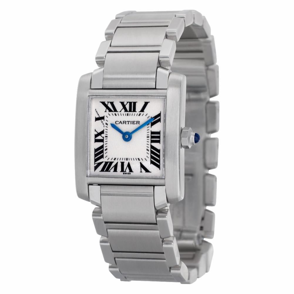 Cartier Tank Francaise W51008Q3, Silver Dial, Certified In Excellent Condition In Miami, FL