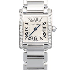 Cartier Tank Francaise W51008Q3 Diamond Quartz White Dial Women Watch 25mm