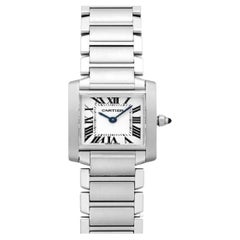 Cartier Tank Française W51008Q3 - Elegante montre à quartz pour dames, acier inoxydable