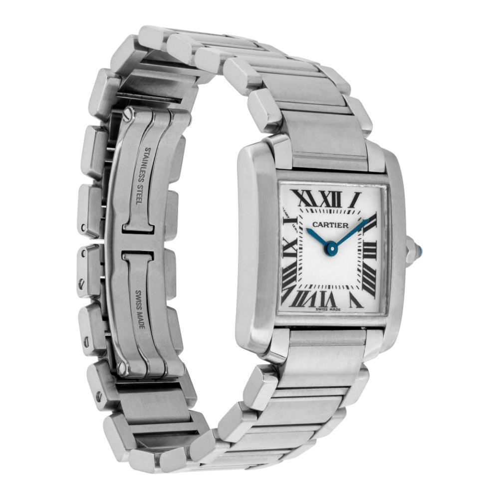 Cartier Tank Francaise W51008Q3 \stainless steel w/ Cream dial 20mm Quartz watch In Excellent Condition In Surfside, FL