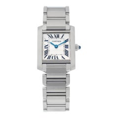Vintage Cartier Tank Francaise W51008Q3 Stainless Steel w/ White dial 20mm Quartz watch