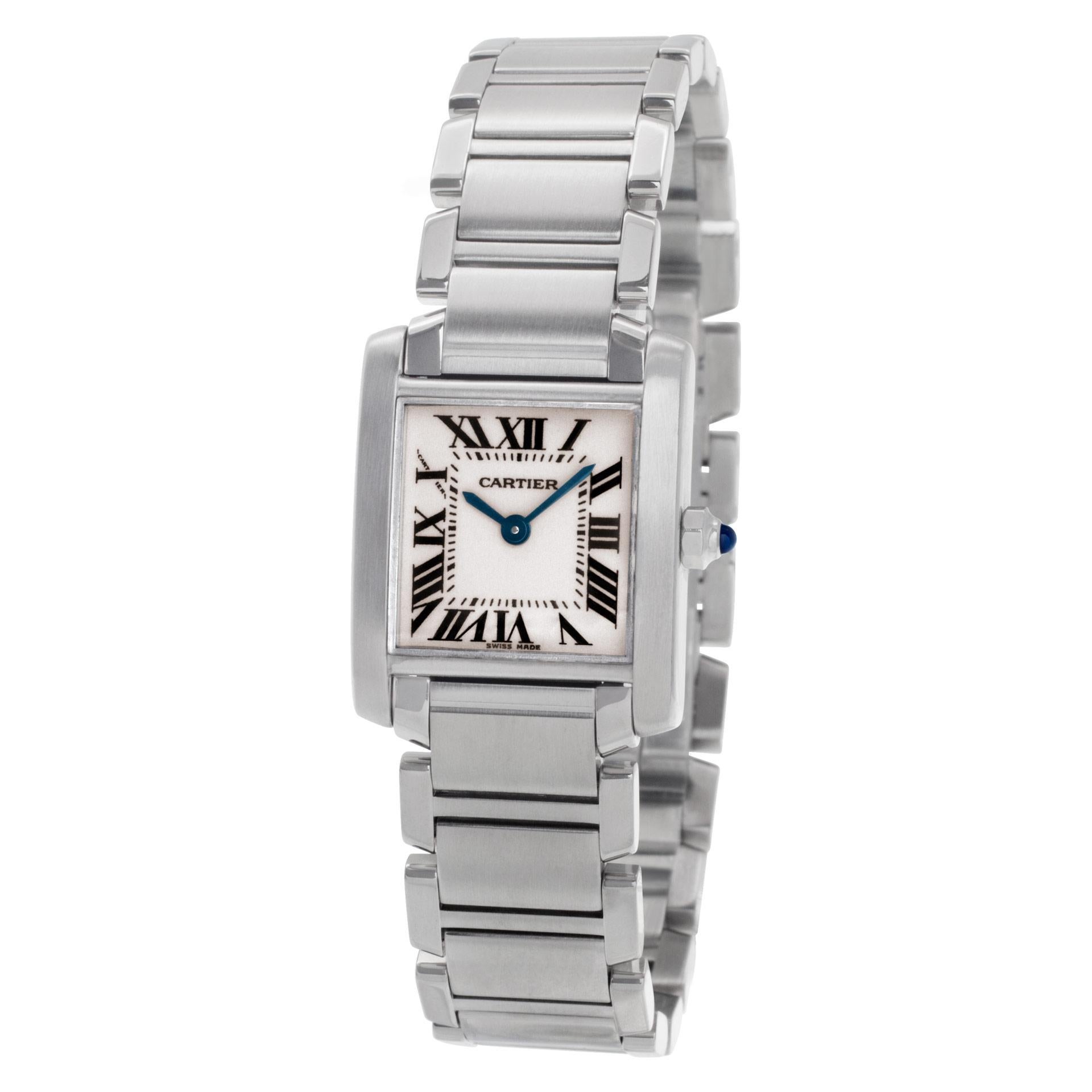 Cartier Tank Francaise in stainless steel. Quartz. Ref W51008Q3. Fine Pre-owned Cartier Watch.   Certified preowned Classic Cartier Tank Francaise w51008q3 watch is made out of Stainless steel on a Stainless Steel bracelet with a Stainless Steel
