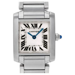 Cartier Tank Francaise w51008q3 Stainless Steel White Dial Quartz Watch