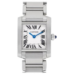 Retro Cartier Tank Francaise W51008Q3 Stainless Steel White Dial Quartz Watch
