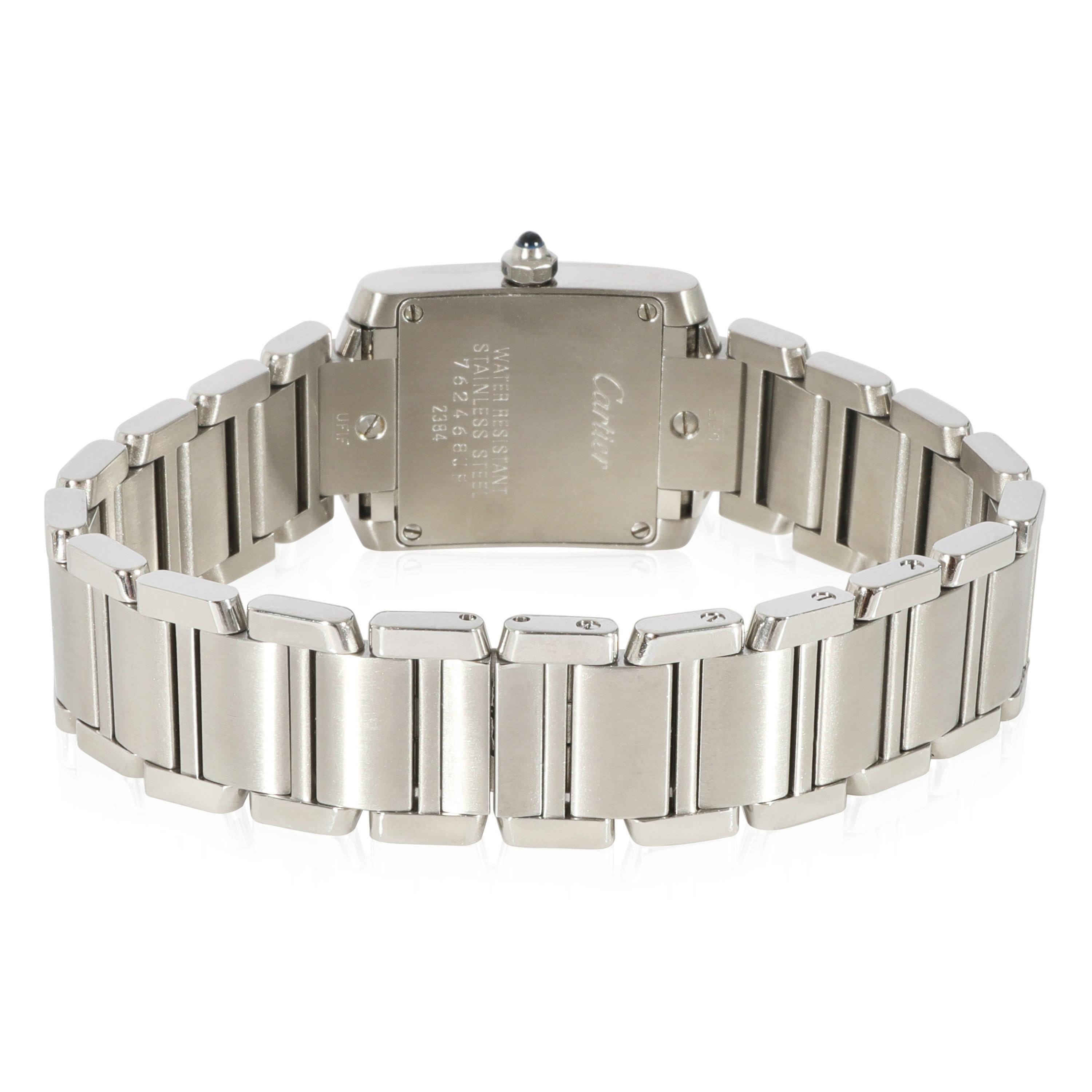 Cartier Tank Francaise W51008Q3 Women's Watch in Stainless Steel
 
 SKU: 128168
 
 PRIMARY DETAILS
 Brand: Cartier
 Model: Tank Francaise
 Country of Origin: Switzerland
 Movement Type: Quartz: Battery
 Year of Manufacture: 2010-2019
 Condition: