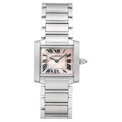 Retro Cartier Tank Française W51028Q3 Ladies' Watch - Elegant Steel Quartz